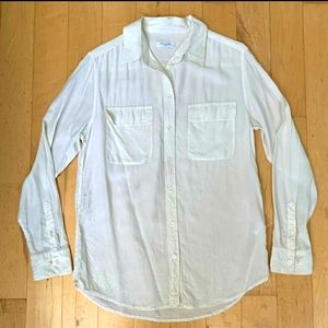 Equipment Natural White Silk Shirt size medium